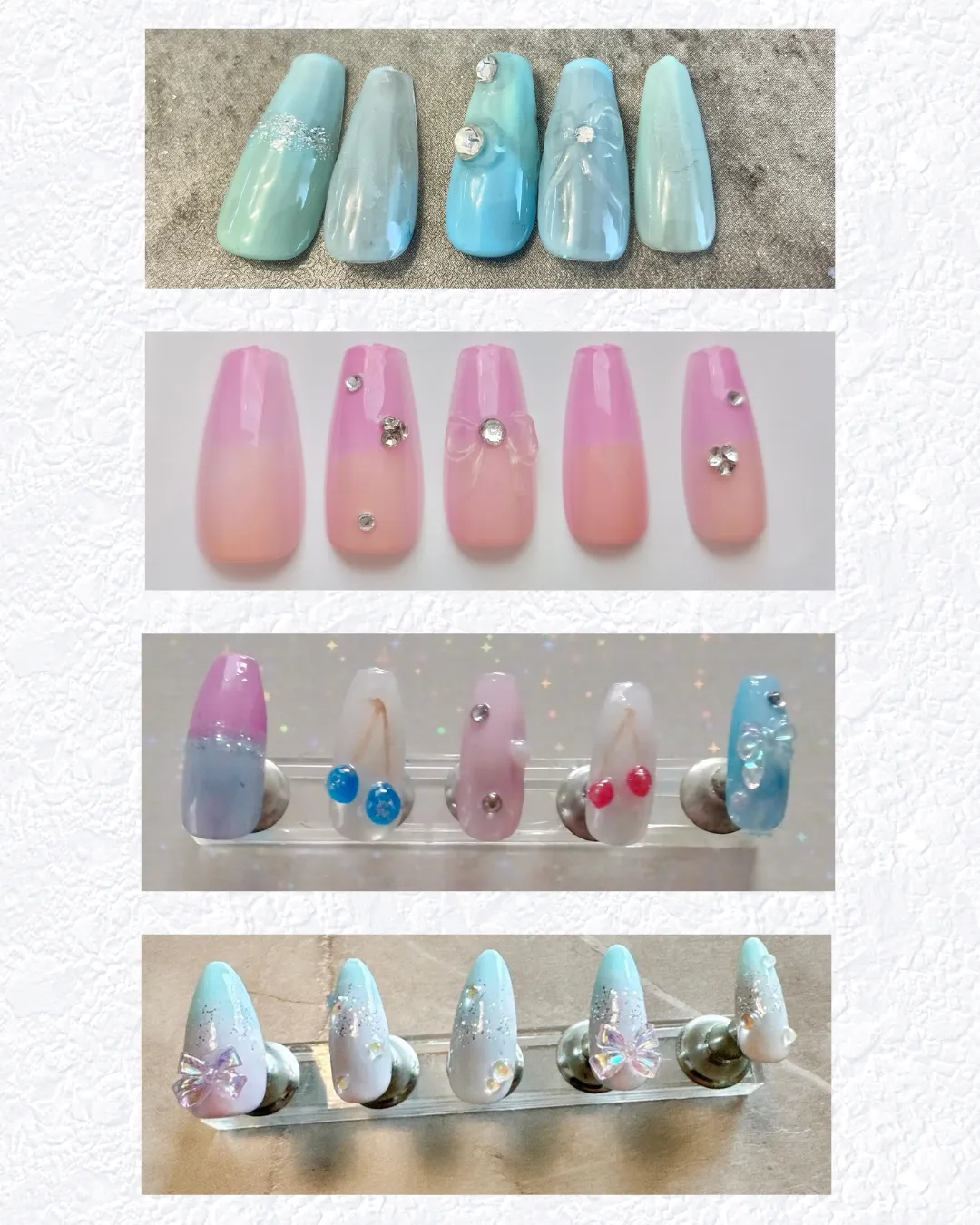 7月・8月課題の小中学生ネイル作品